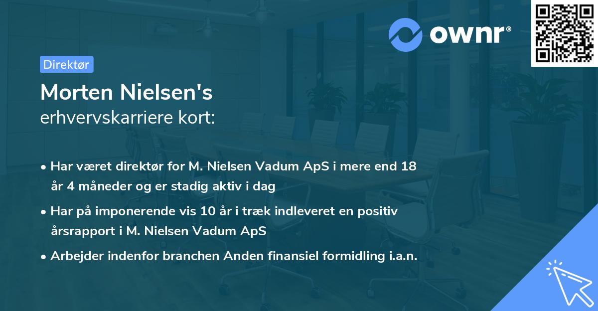 Morten Nielsen's erhvervskarriere kort