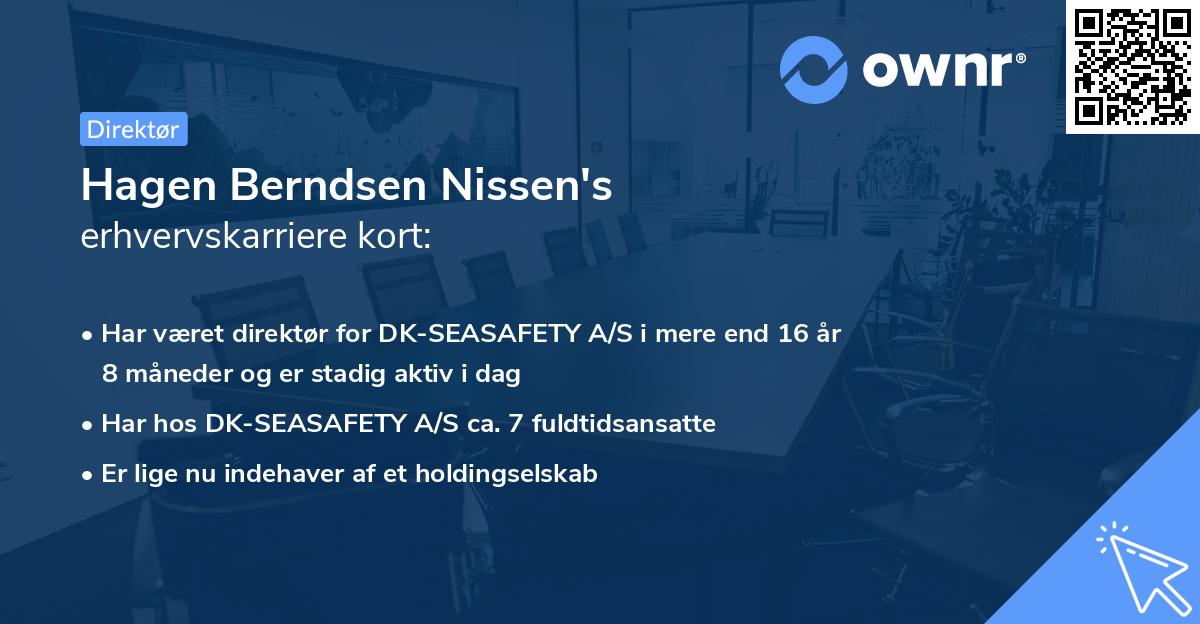 Hagen Berndsen Nissen's erhvervskarriere kort