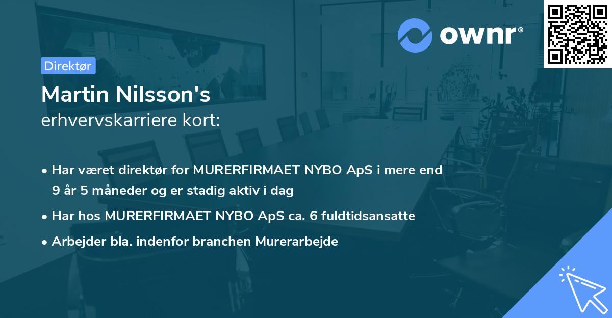 Martin Nilsson's erhvervskarriere kort