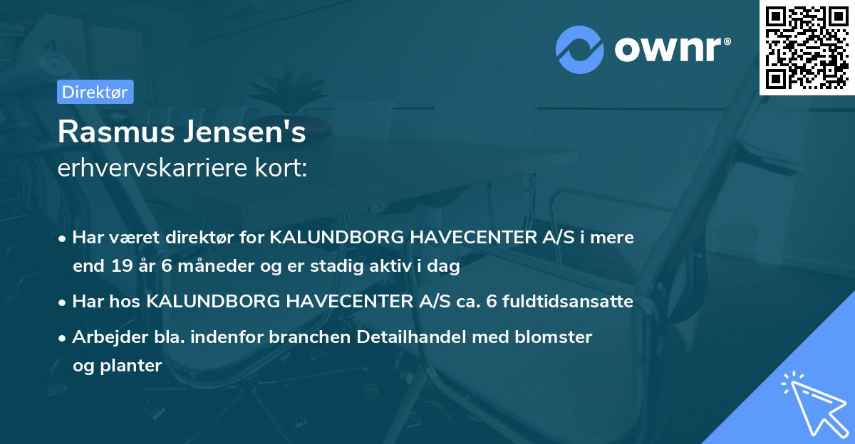 Rasmus Jensen's erhvervskarriere kort