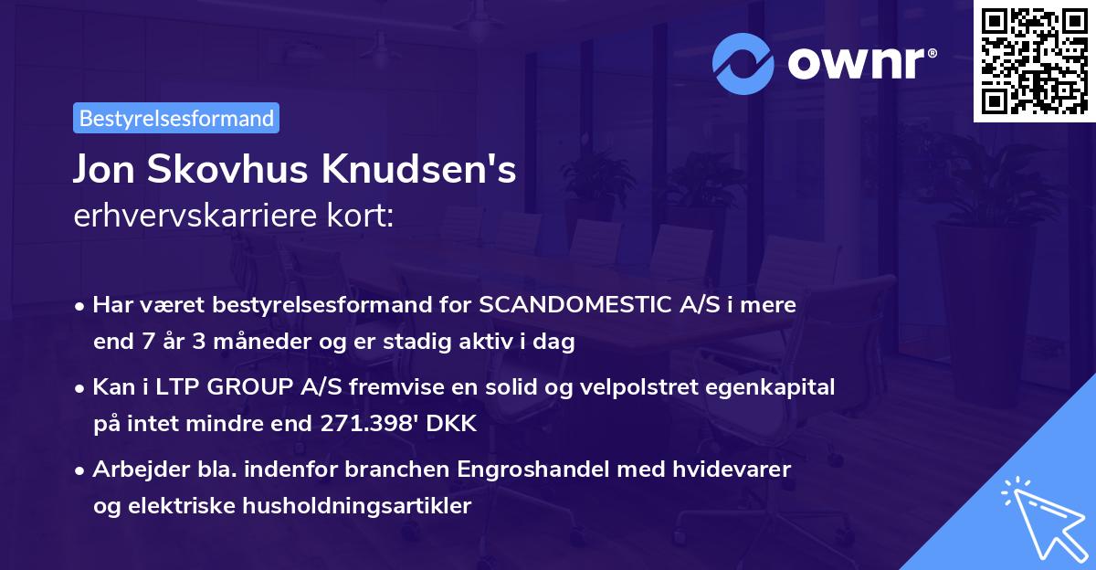 Jon Skovhus Knudsen's erhvervskarriere kort