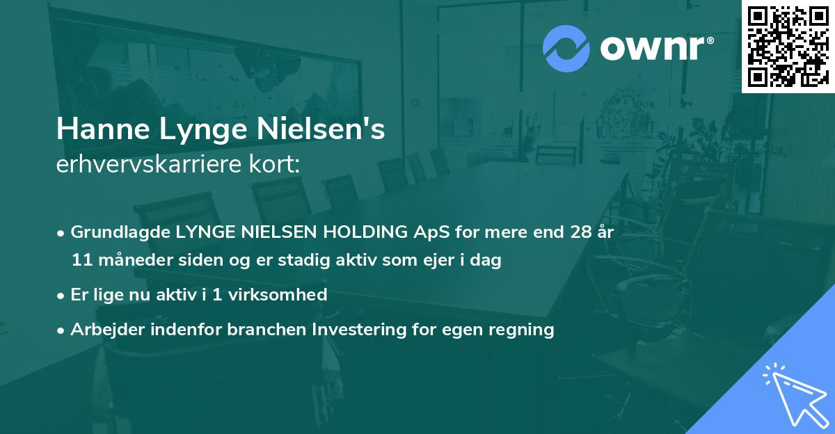 Hanne Lynge Nielsen's erhvervskarriere kort