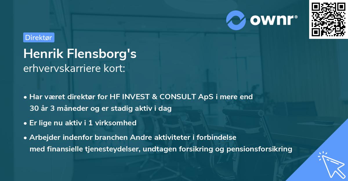 Henrik Flensborg's erhvervskarriere kort