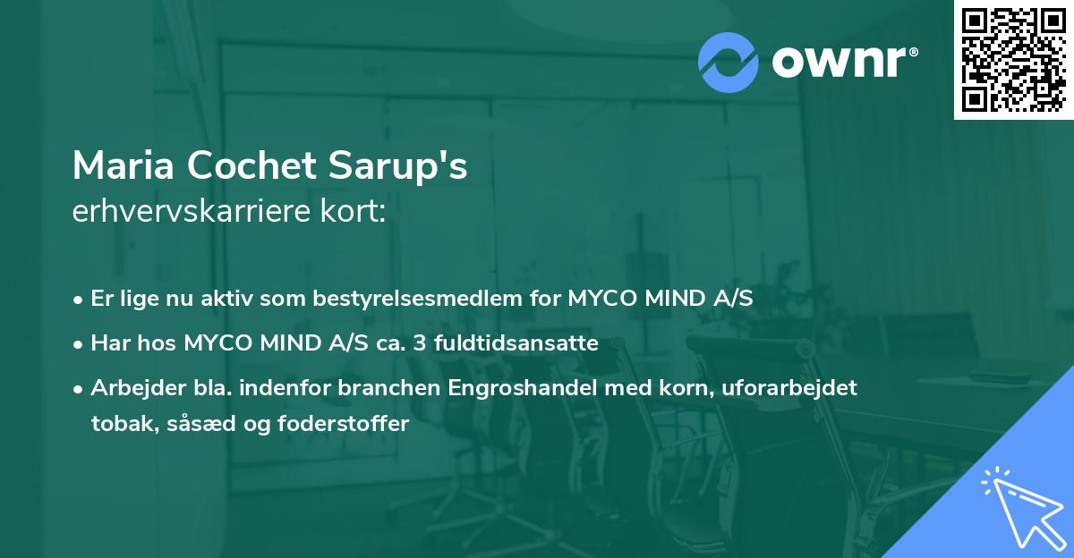 Maria Cochet Sarup's erhvervskarriere kort