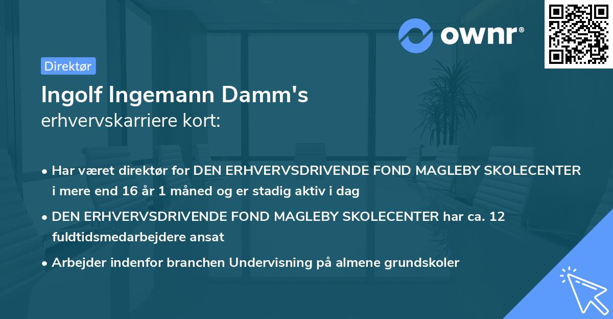 Ingolf Ingemann Damm's erhvervskarriere kort