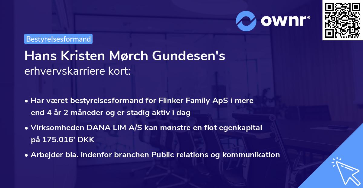 Hans Kristen Mørch Gundesen's erhvervskarriere kort