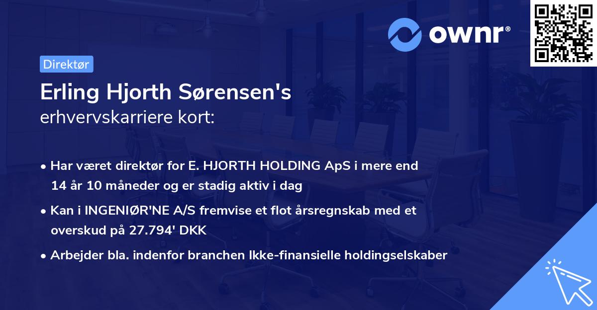 Erling Hjorth Sørensen's erhvervskarriere kort