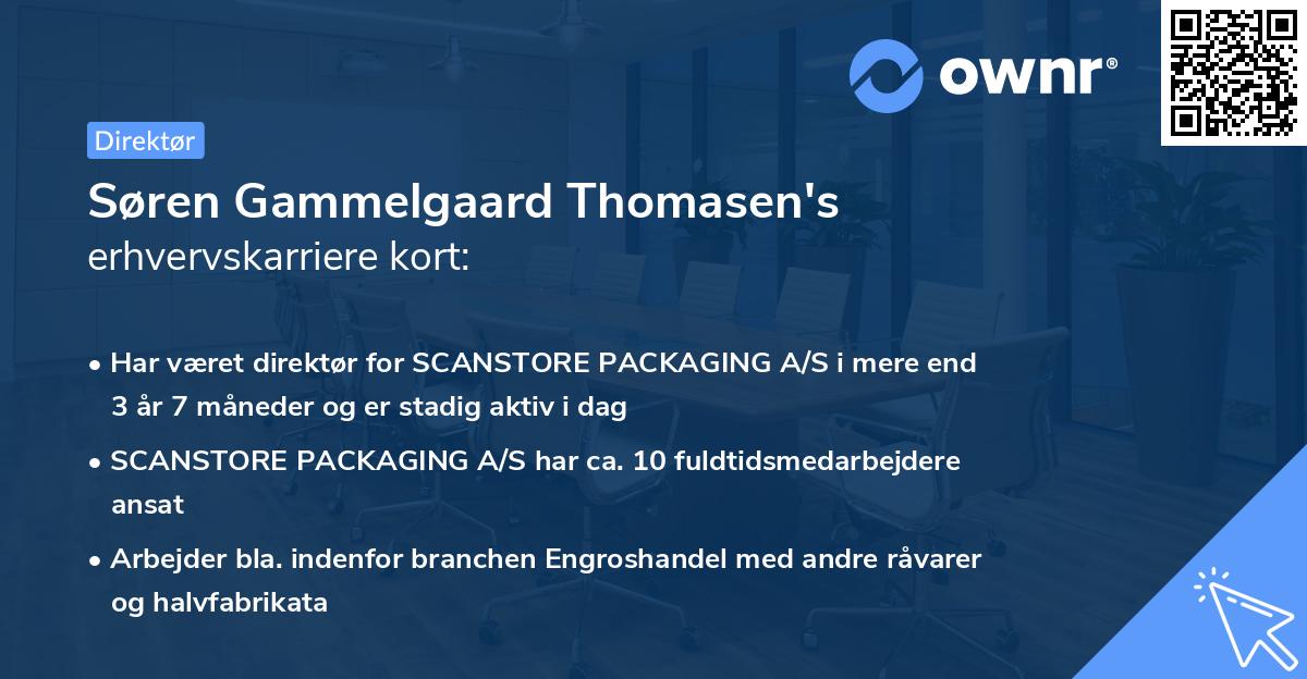 Søren Gammelgaard Thomasen's erhvervskarriere kort