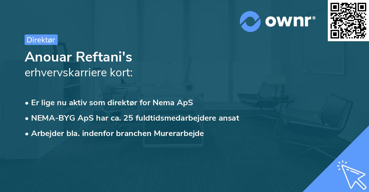 Anouar Reftani's erhvervskarriere kort