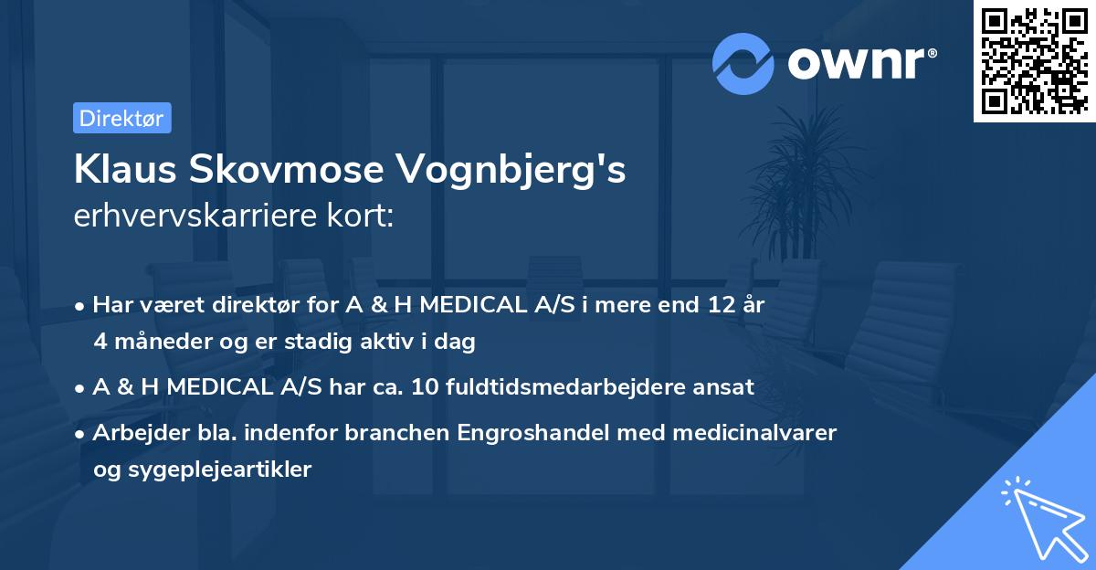 Klaus Skovmose Vognbjerg's erhvervskarriere kort