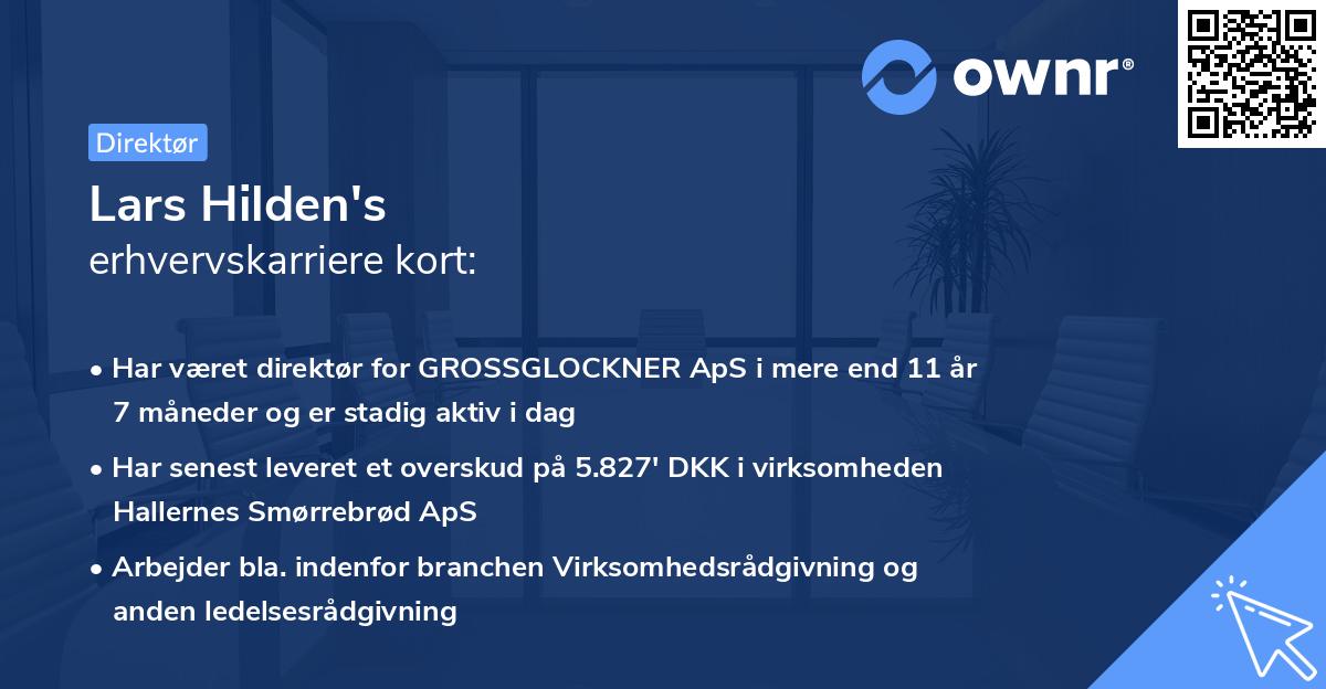 Lars Hilden's erhvervskarriere kort