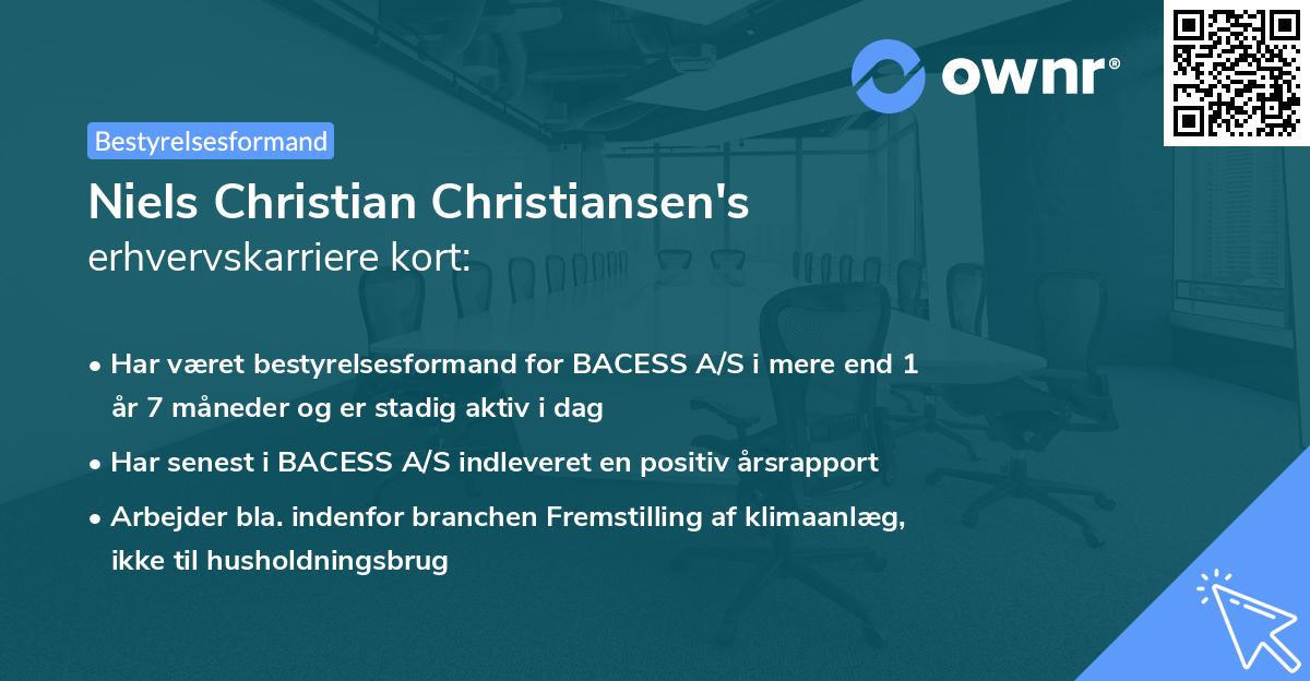 Niels Christian Christiansen's erhvervskarriere kort