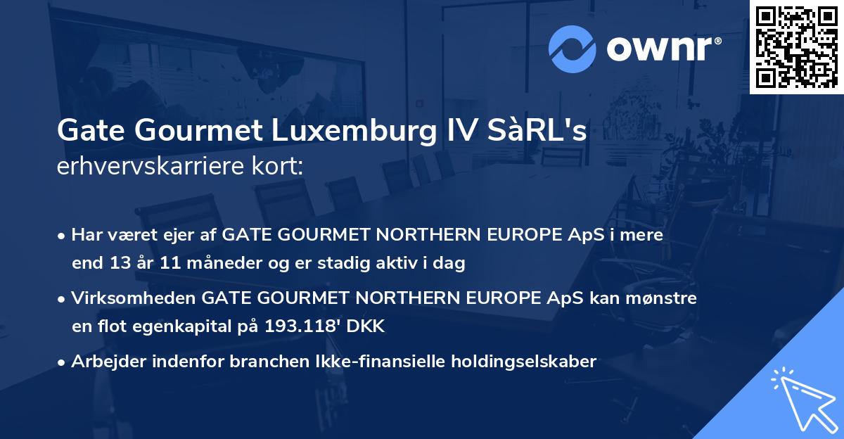 Gate Gourmet Luxemburg IV SàRL's erhvervskarriere kort