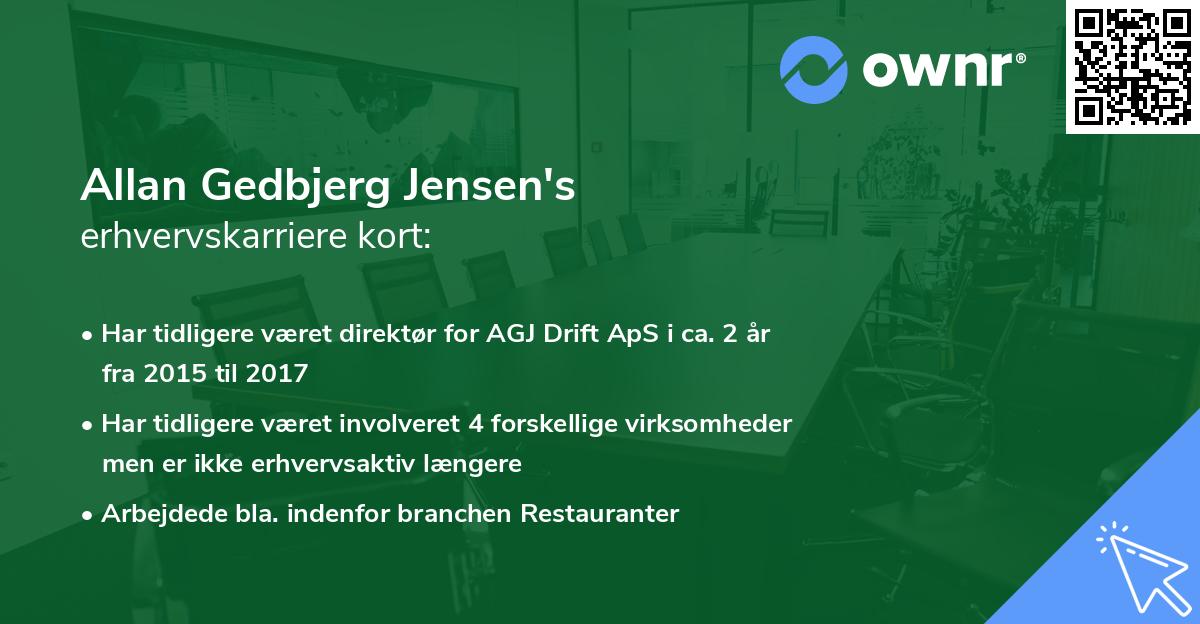 Allan Gedbjerg Jensen's erhvervskarriere kort