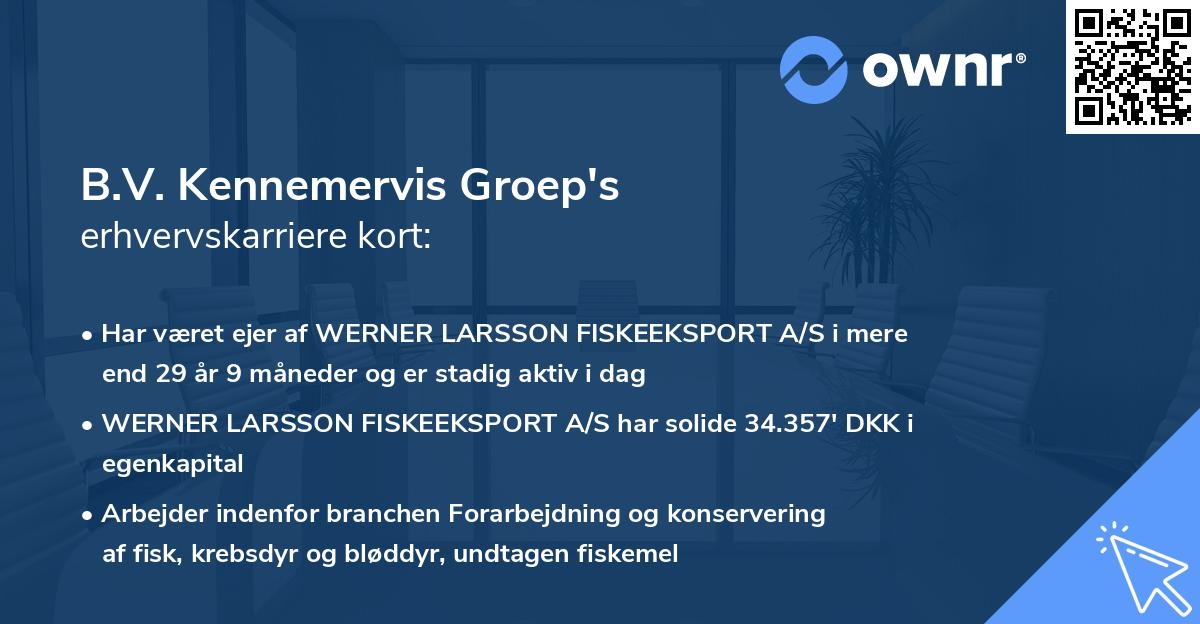 B.V. Kennemervis Groep's erhvervskarriere kort