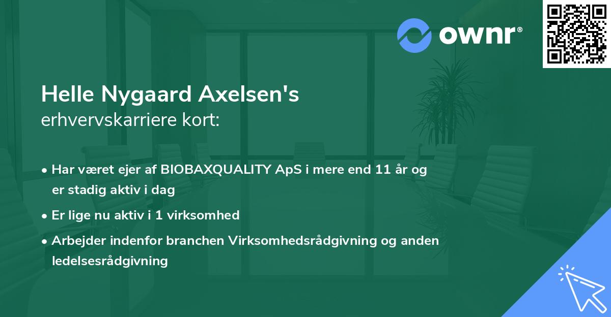 Helle Nygaard Axelsen's erhvervskarriere kort