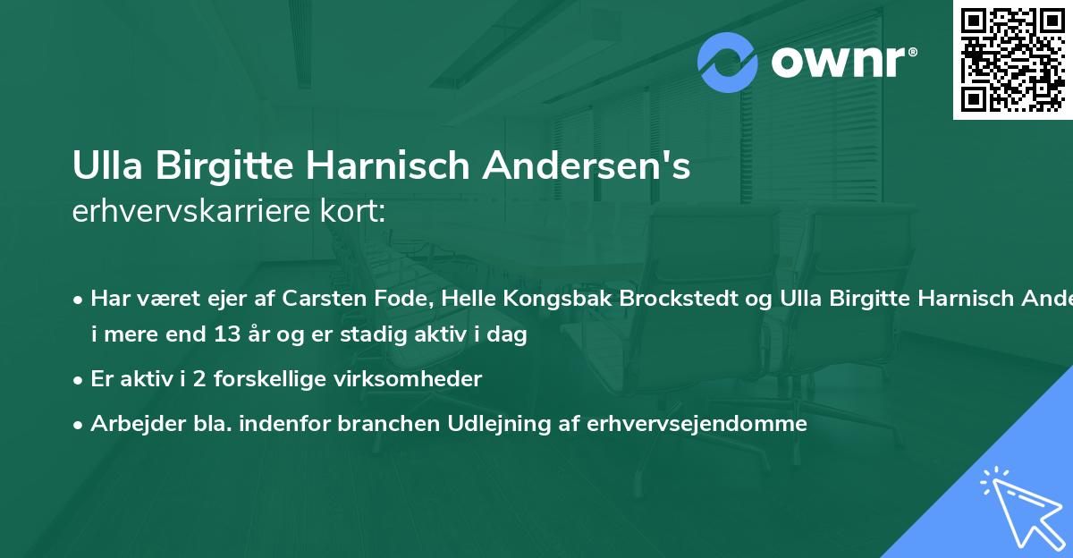 Ulla Birgitte Harnisch Andersen's erhvervskarriere kort