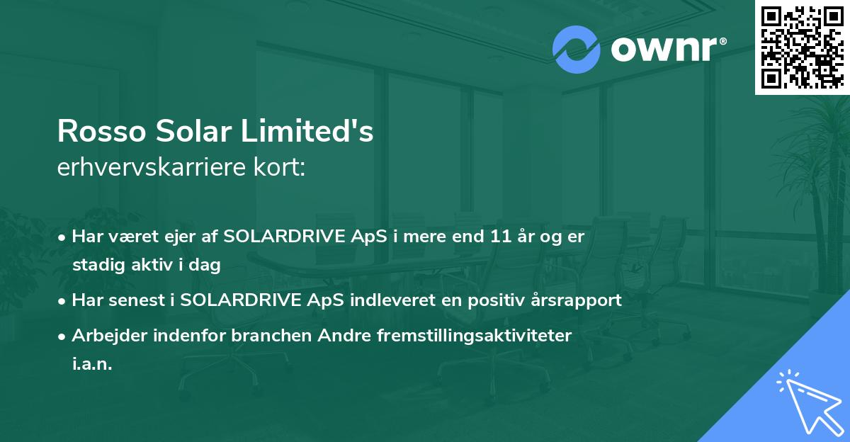 Rosso Solar Limited's erhvervskarriere kort