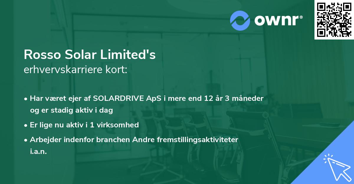 Rosso Solar Limited's erhvervskarriere kort