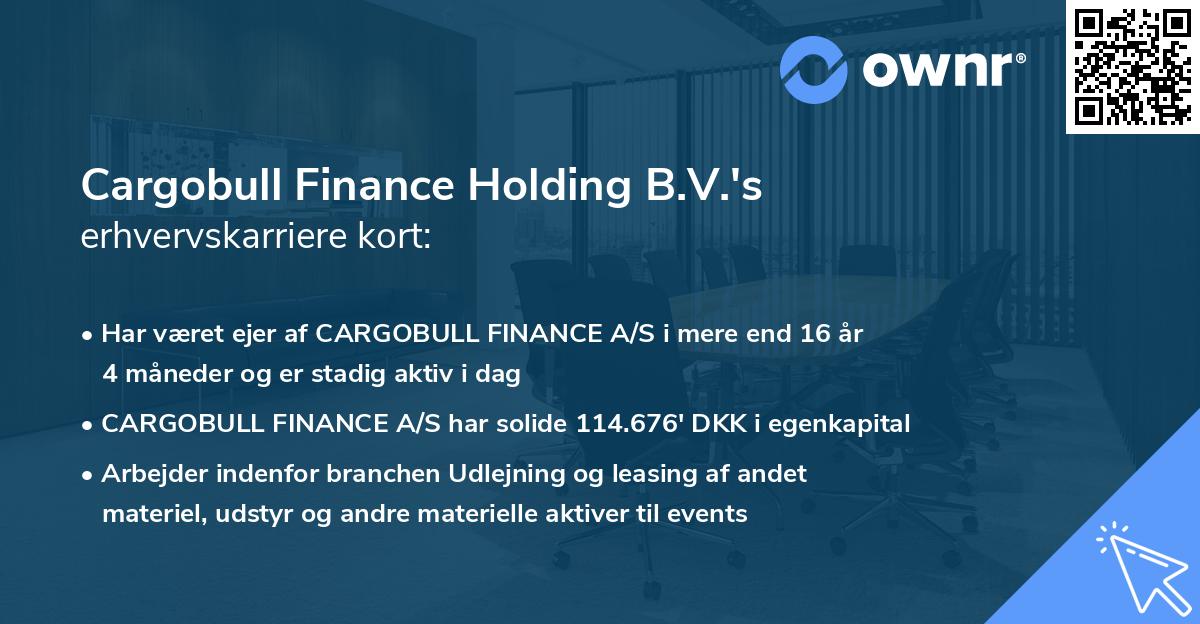 Cargobull Finance Holding B.V.'s erhvervskarriere kort