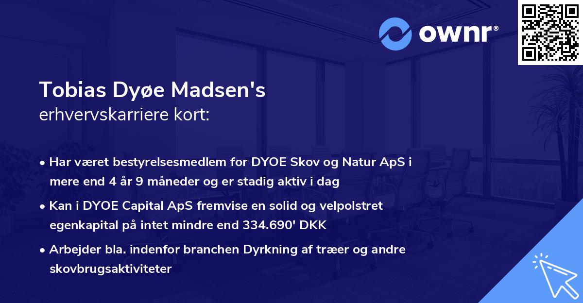 Tobias Dyøe Madsen's erhvervskarriere kort