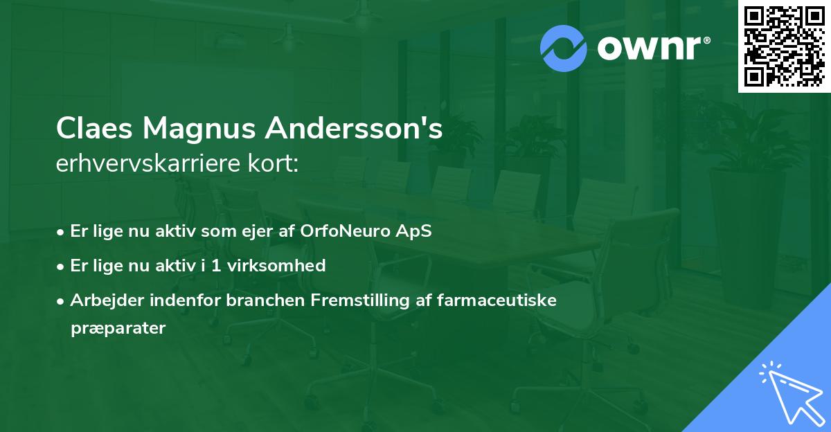 Claes Magnus Andersson's erhvervskarriere kort