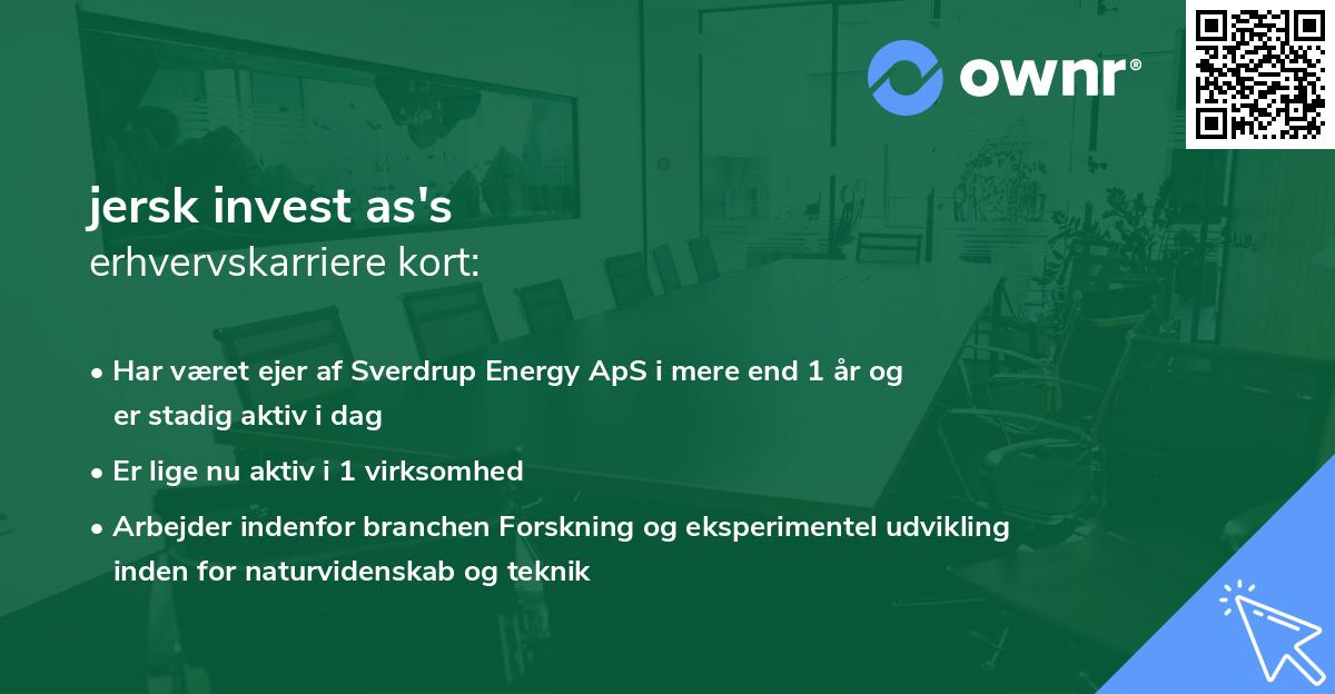 jersk invest as's erhvervskarriere kort