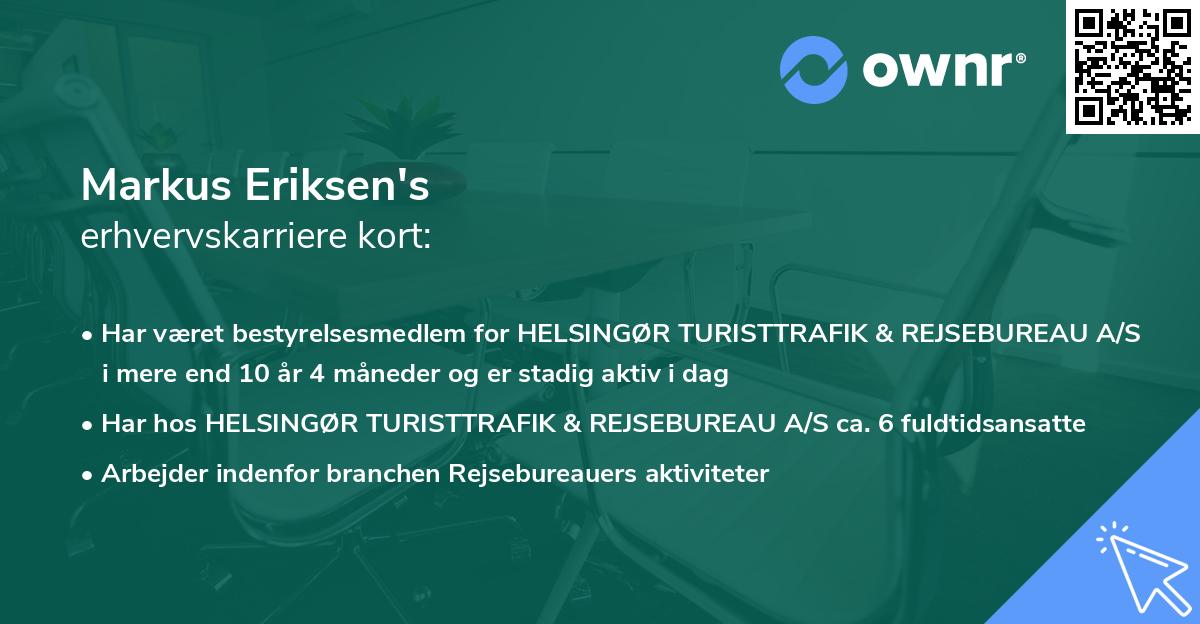 Markus Eriksen's erhvervskarriere kort