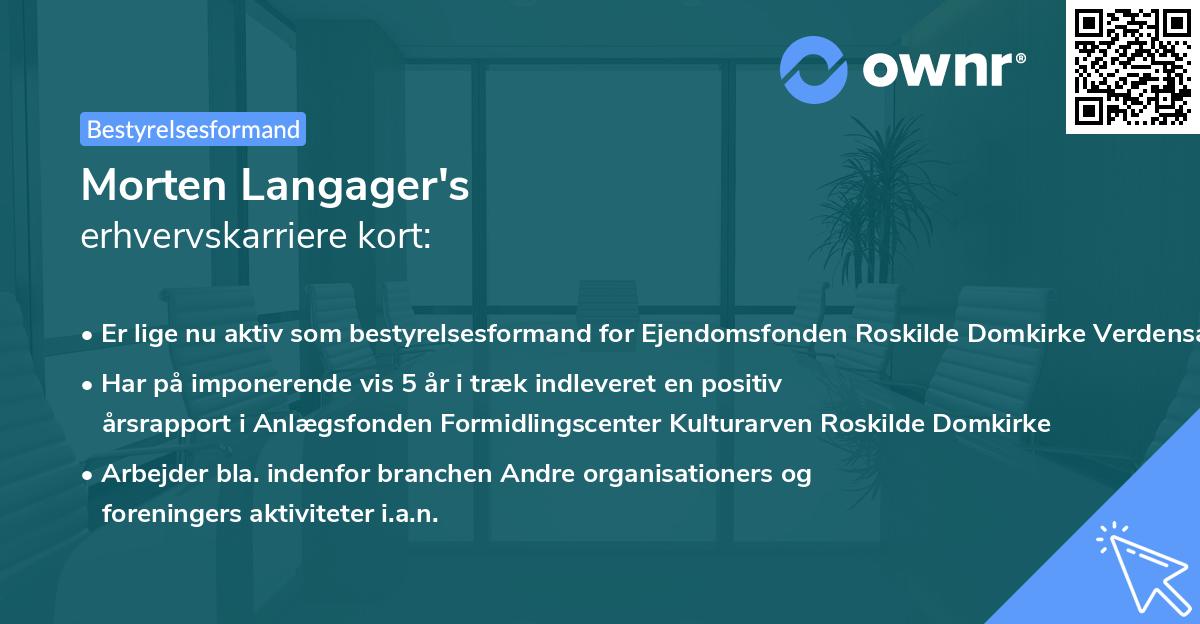 Morten Langager's erhvervskarriere kort