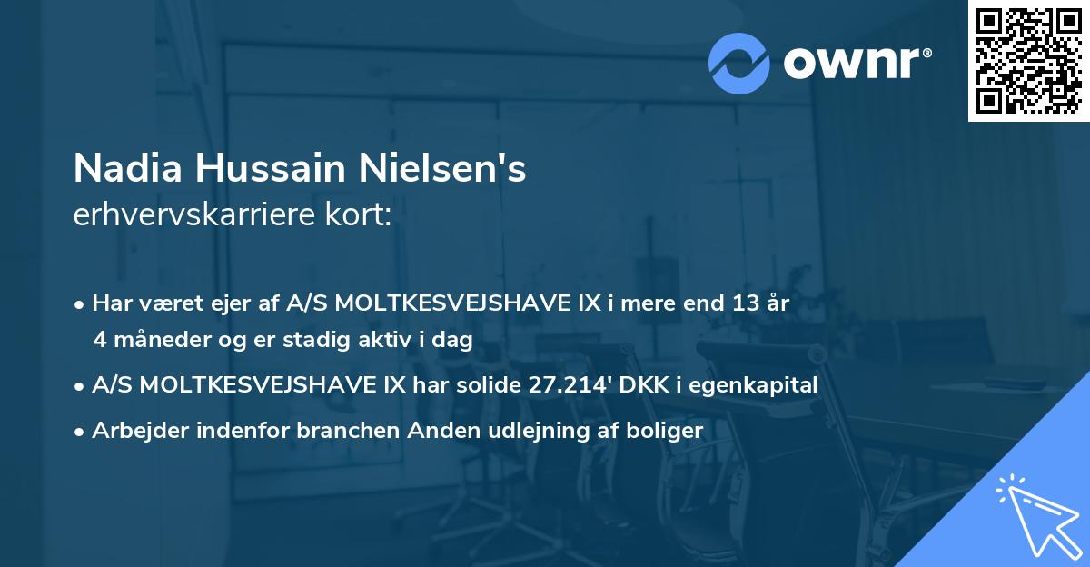 Nadia Hussain Nielsen's erhvervskarriere kort