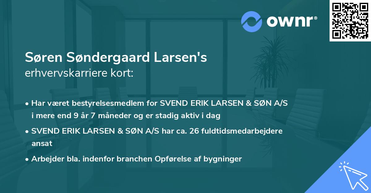 Søren Søndergaard Larsen's erhvervskarriere kort
