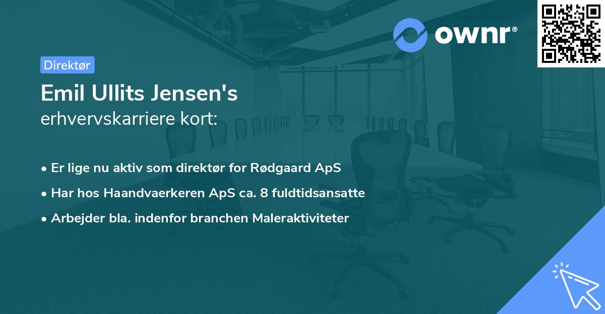Emil Ullits Jensen's erhvervskarriere kort