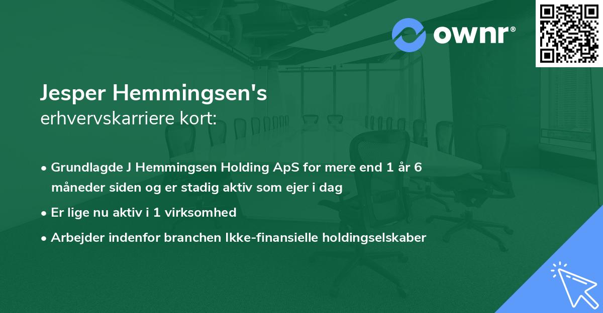 Jesper Hemmingsen's erhvervskarriere kort