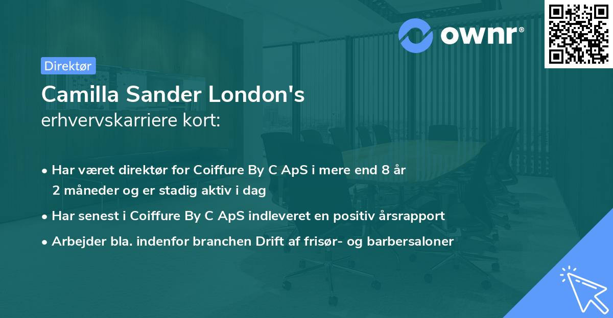 Camilla Sander London's erhvervskarriere kort