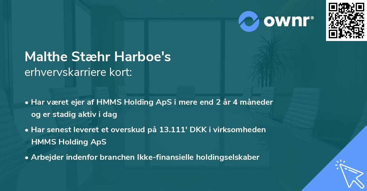Malthe Stæhr Harboe's erhvervskarriere kort