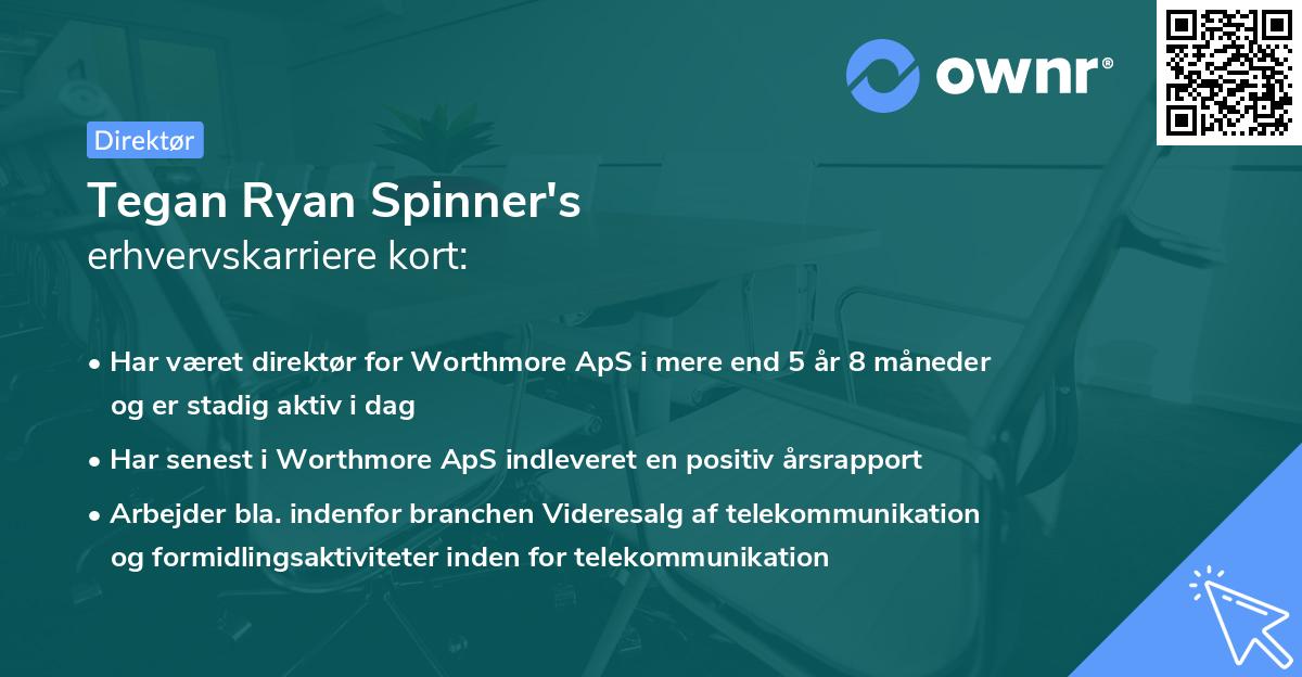 Tegan Ryan Spinner's erhvervskarriere kort