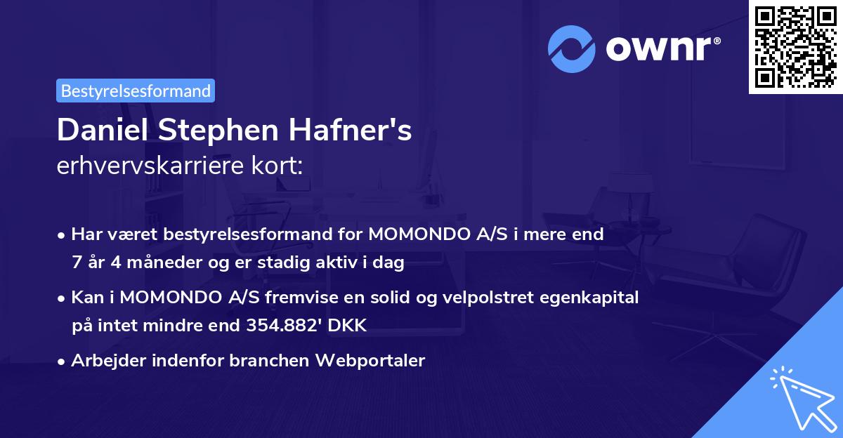 Daniel Stephen Hafner's erhvervskarriere kort