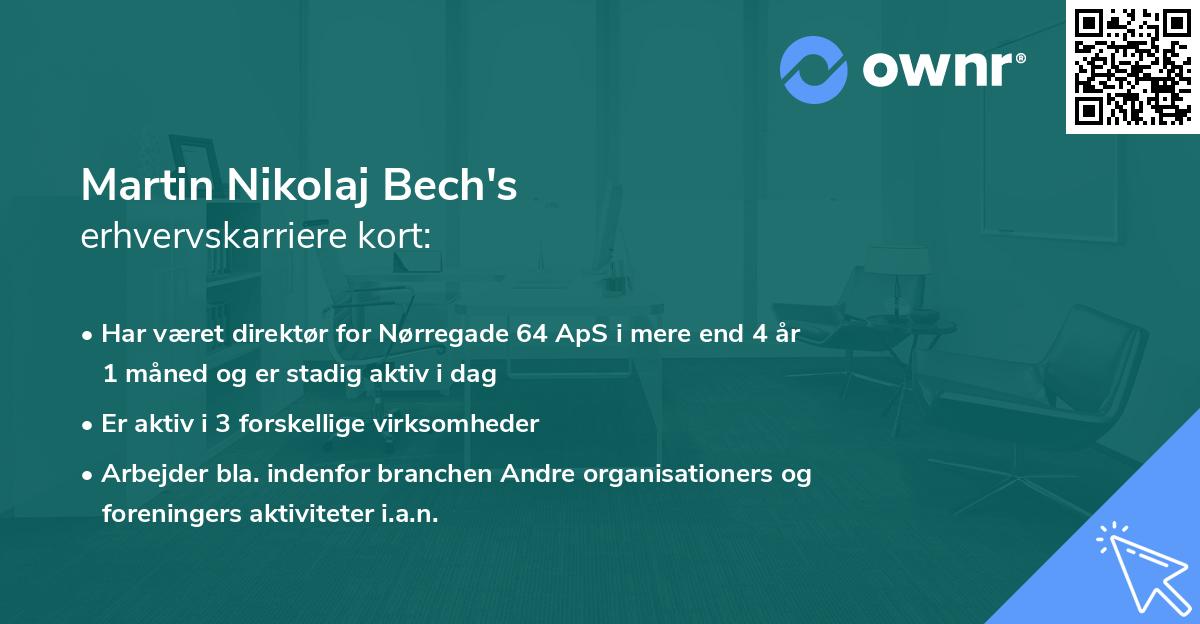 Martin Nikolaj Bech's erhvervskarriere kort
