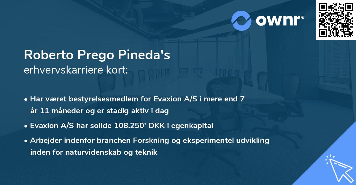 Roberto Prego Pineda's erhvervskarriere kort