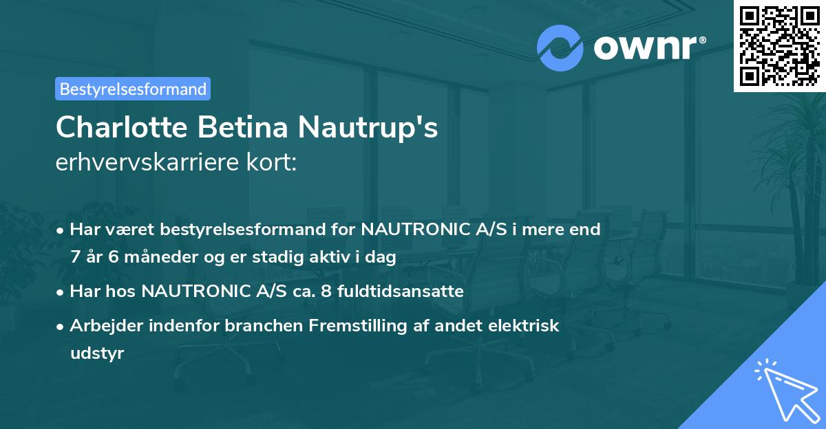 Charlotte Betina Nautrup's erhvervskarriere kort