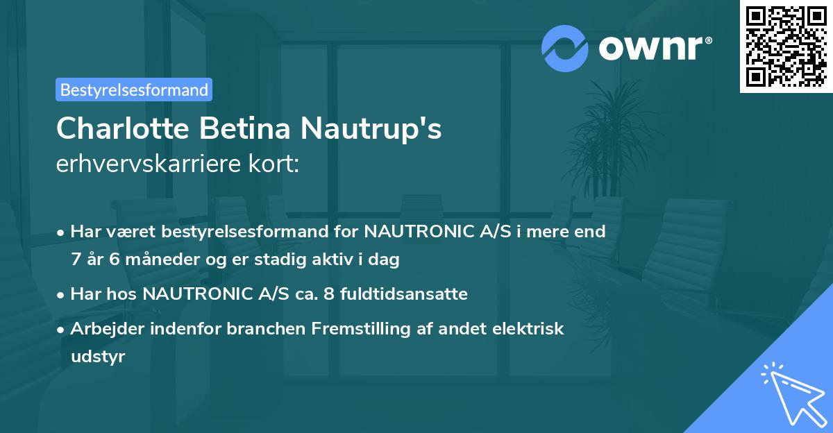 Charlotte Betina Nautrup's erhvervskarriere kort