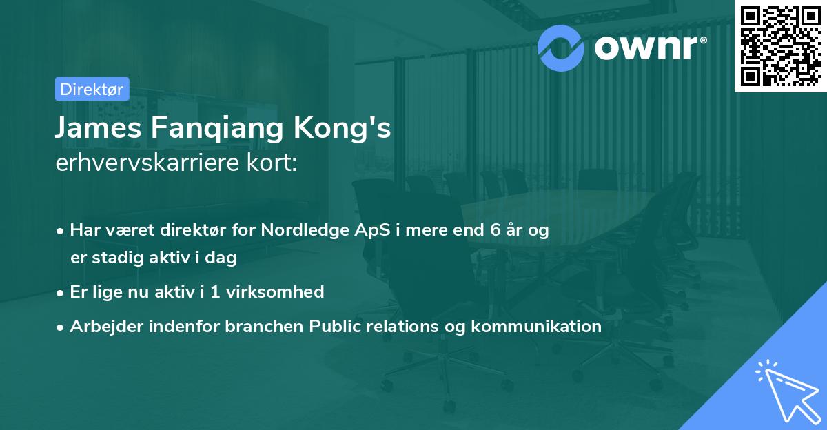 James Fanqiang Kong's erhvervskarriere kort