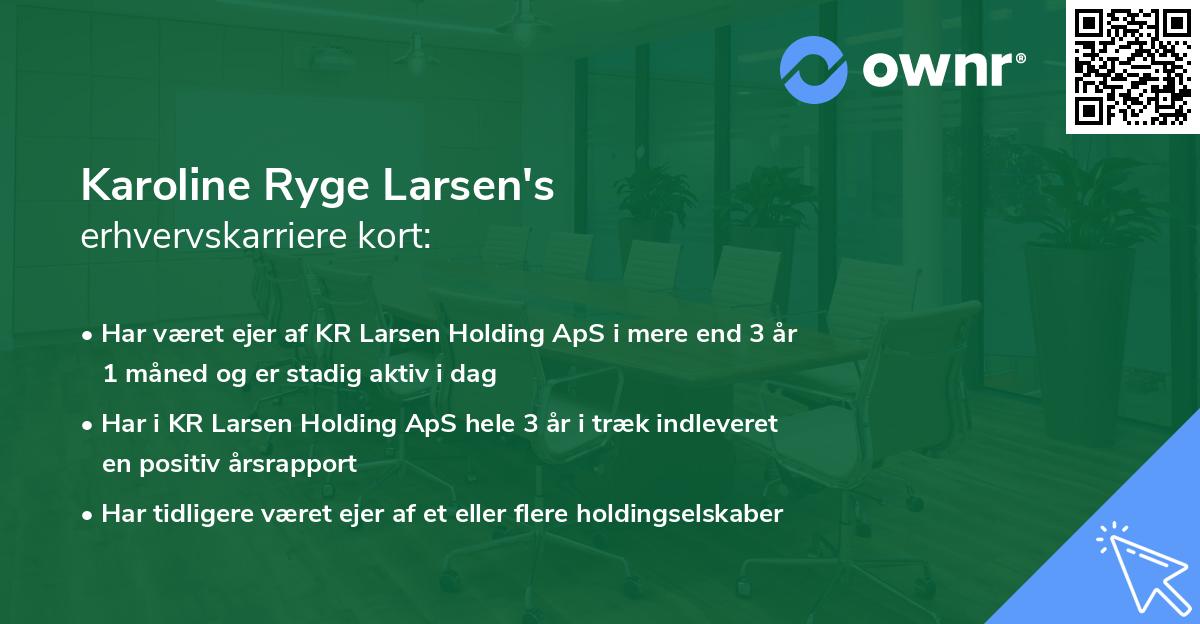 Karoline Ryge Larsen's erhvervskarriere kort