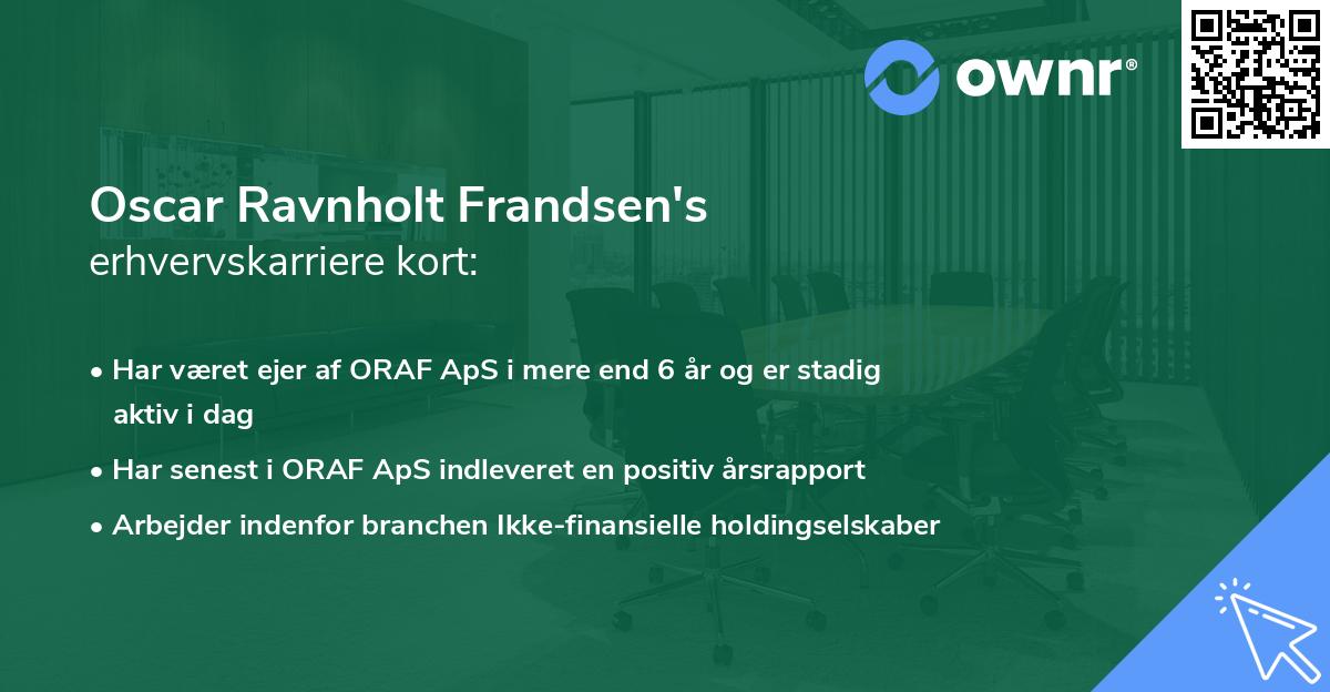 Oscar Ravnholt Frandsen's erhvervskarriere kort
