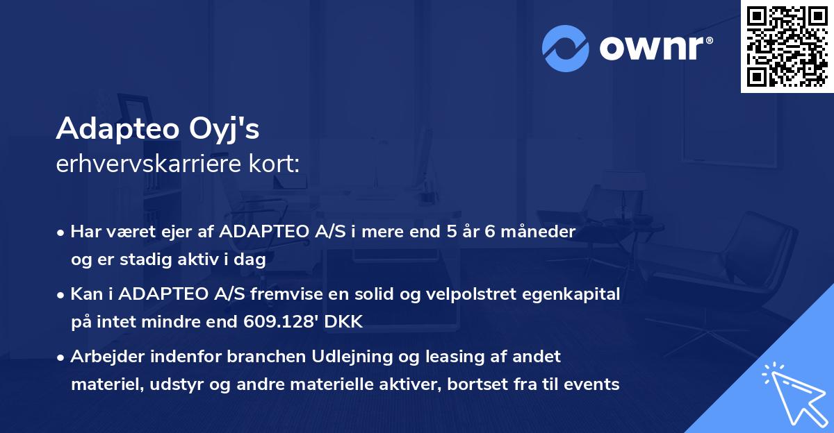 Adapteo Oyj's erhvervskarriere kort