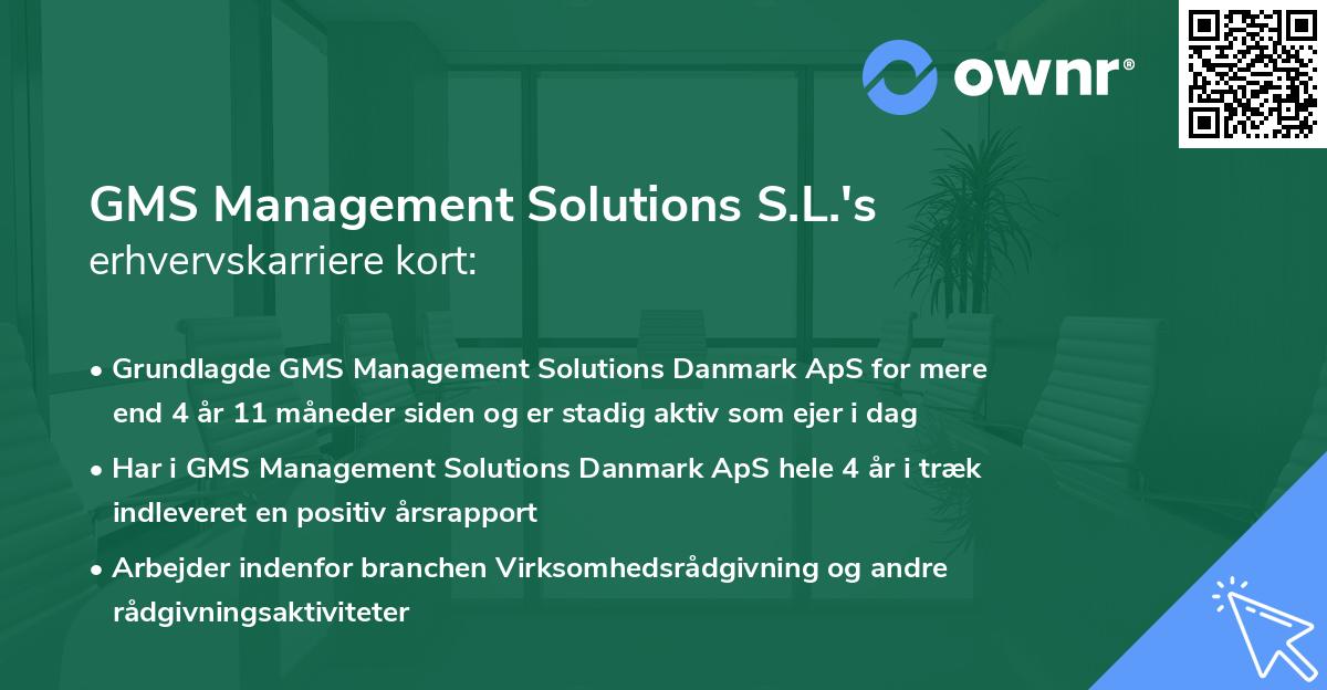 GMS Management Solutions S.L.'s erhvervskarriere kort