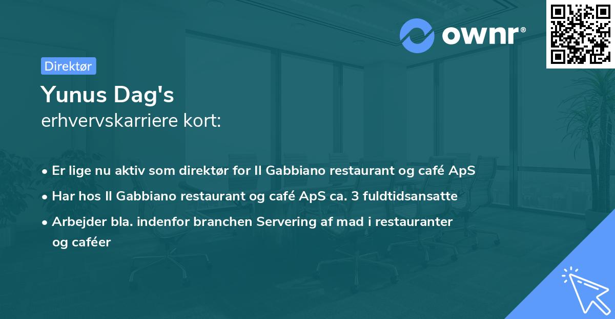 Yunus Dag's erhvervskarriere kort