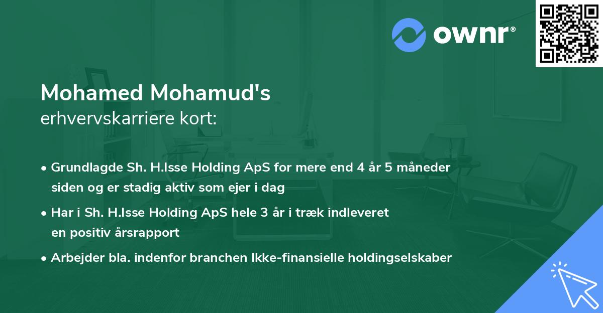 Mohamed Mohamud's erhvervskarriere kort