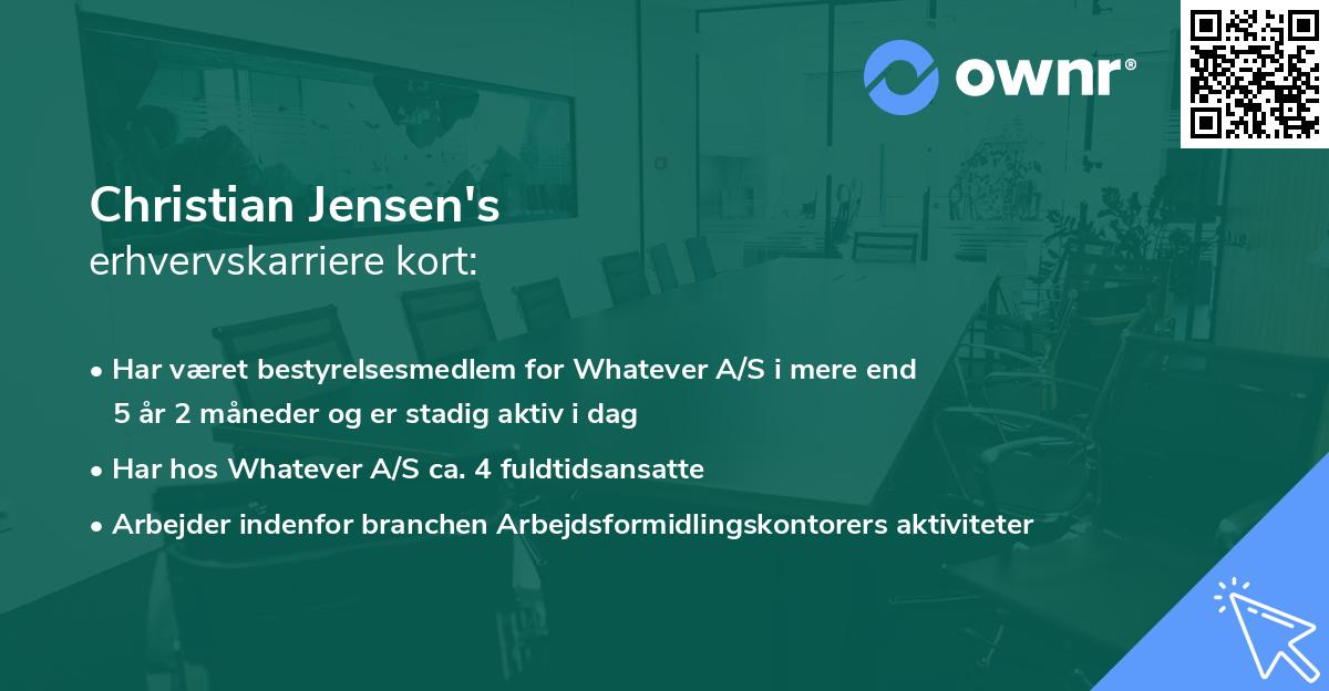 Christian Jensen's erhvervskarriere kort