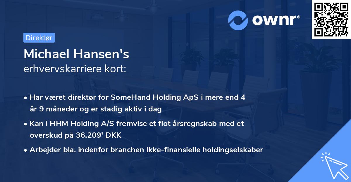 Michael Hansen's erhvervskarriere kort